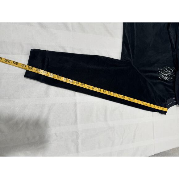 Juicy Couture Sleepwear Top Womens 2X Black Velour Rhinestone Bling Spell Out - Picture 3 of 8
